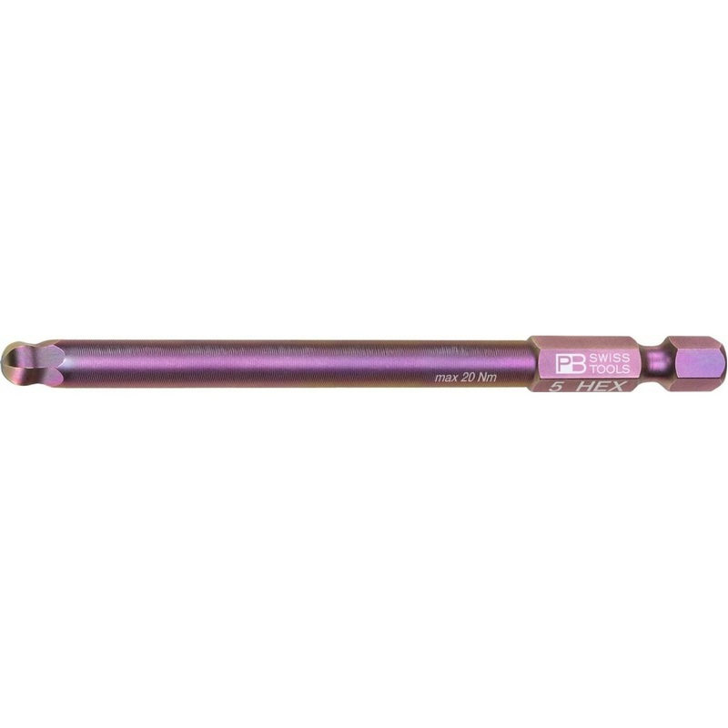 PB Swiss Tools PB E6L.212/5 PrecisionBit, 1/4" Bits, E6, Hex with Ball End, Long