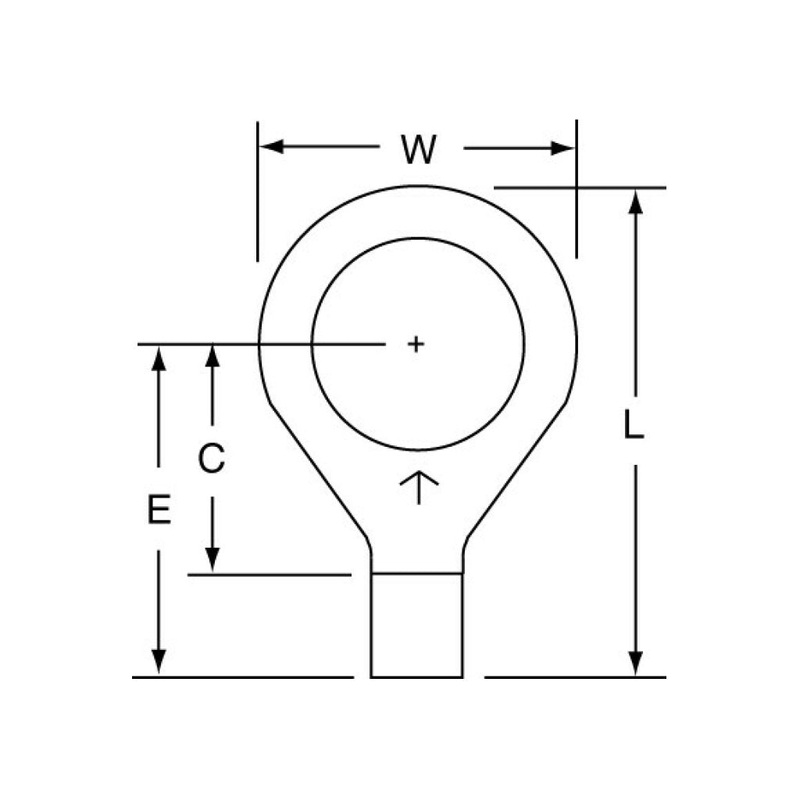 3M Non-Insulated Brazed Seam Ring Tongue Terminal 13-500-W, Max. Temp.347 F