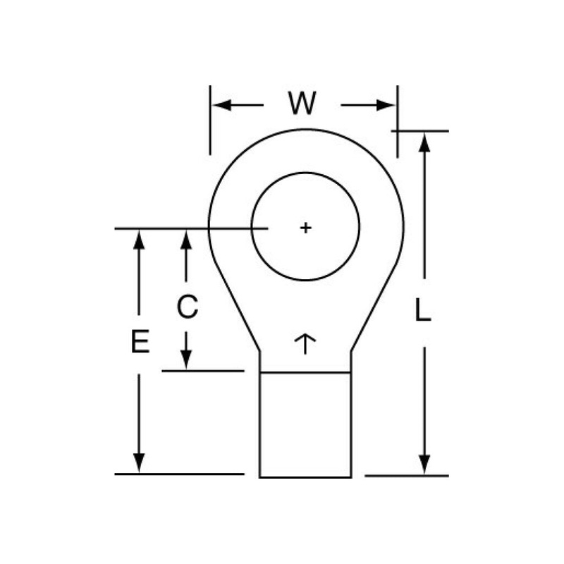 3M Non-Insulated Brazed Seam Ring Tongue Terminal 14-716S-W, Max. Temp.347 F