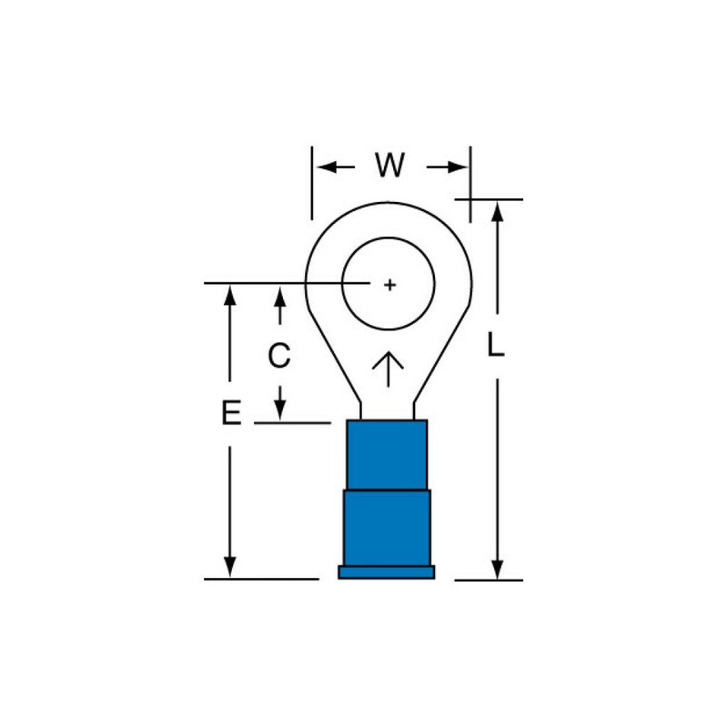 3M Vinyl Insulated Butted Seam Ring Tongue Terminal 12-14-P
