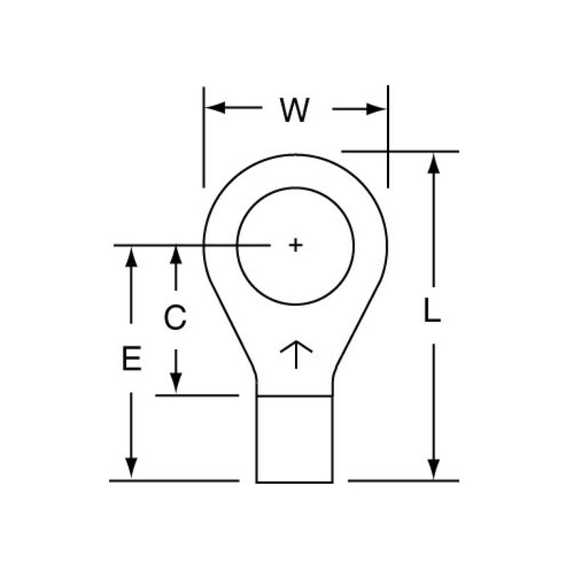 3M Non-Insulated Brazed Seam Ring Tongue Terminal 13-38-W, Max. Temp.347 F