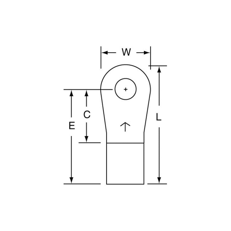 3M Non-Insulated Brazed Seam Ring Tongue Terminal 15-10S-W, Max. Temp.347 F