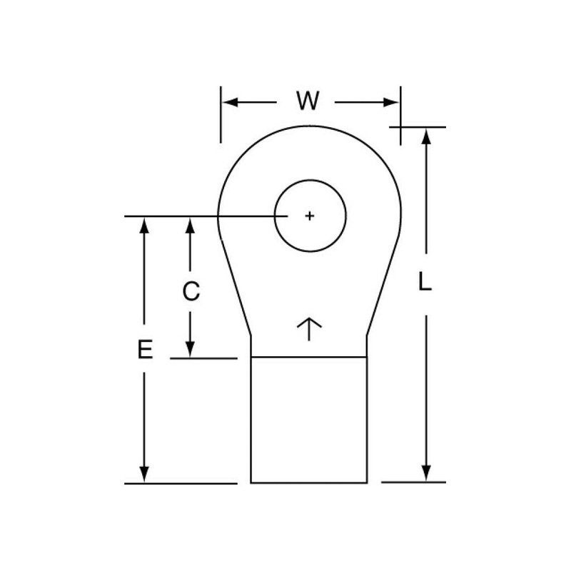 3M Non-Insulated Brazed Seam Ring Tongue Terminal 16-14-W, Max. Temp.347 F