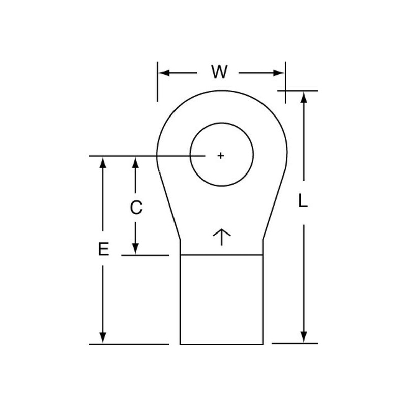 3M Non-Insulated Brazed Seam Ring Tongue Terminal 16-56-W, Max. Temp.347 F