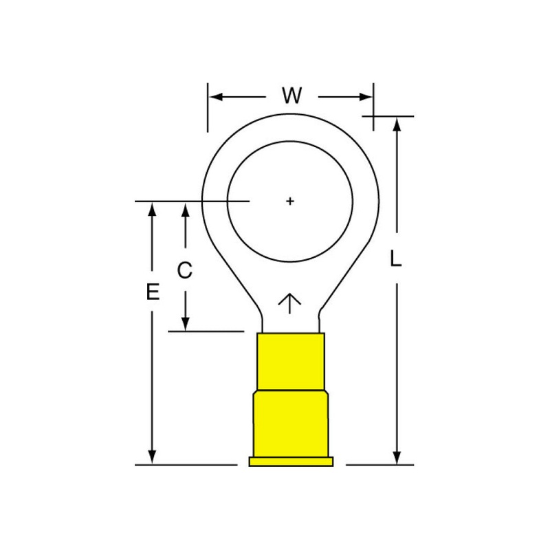 3M Vinyl Insulated Butted Seam Ring Tongue Terminal 13-500-P