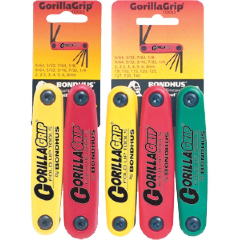 Bondhus 12544 Gorilla Grip Hex and TORX Fold Up Tool, 2 Piece