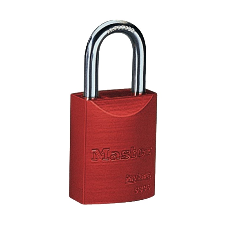 IDEAL 44-922 Padlock, High Visibility Aluminum, Red