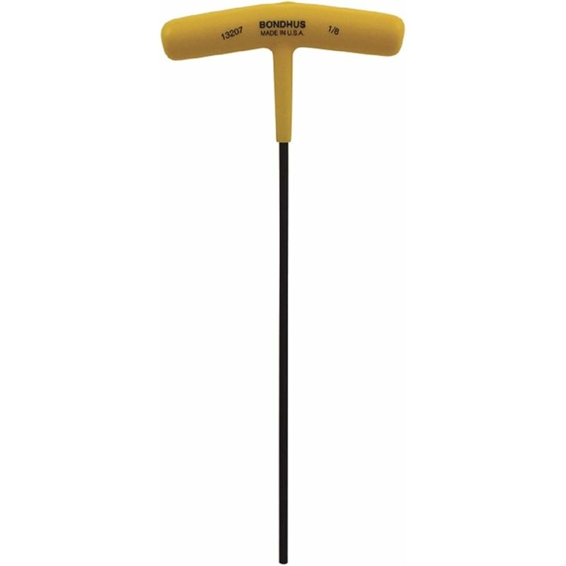 Bondhus 13207 1/8 x 7.6" Hex Tip Graduated Length T-Handle with ProGuard Finish, 2 Piece