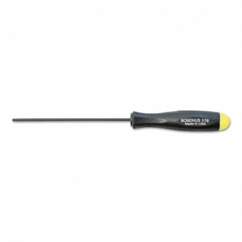 Bondhus 10603 1/16" x 2.5" Ball End Hex Screwdriver with ProGuard Finish, 2 Piece