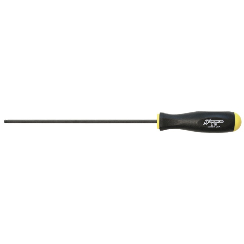 Bondhus 10710 3/16" Ball End Screwdriver with ProGuard Finish, 7.9", 2-Piece