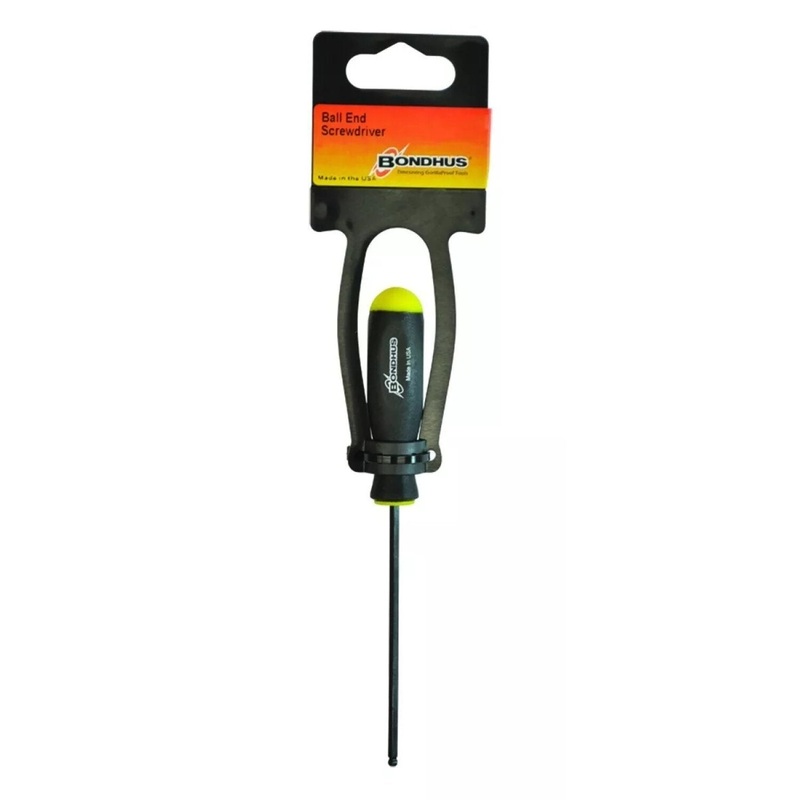 Bondhus 40611 Tagged and Barcoded 7/32" x 4.2" Ball End Tip Screwdriver with ProGuard Finish, 2 Piece
