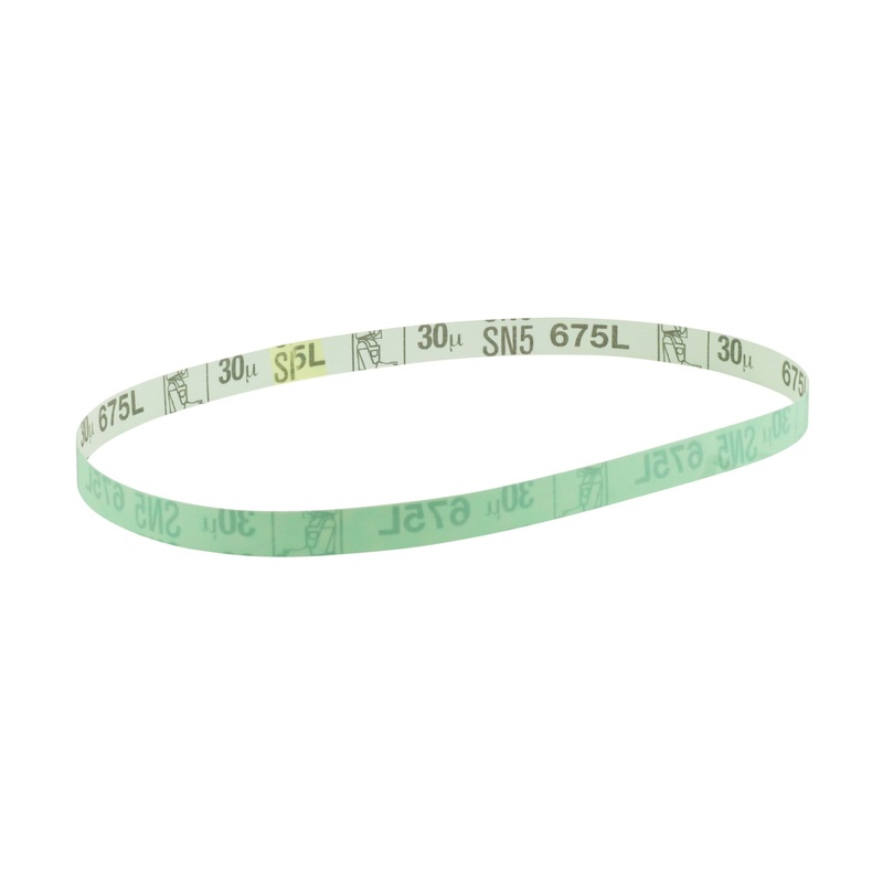 3M Diamond Microfinishing Film Belt 675L, 30 Mic 5MIL, Green, 1 in x 64in