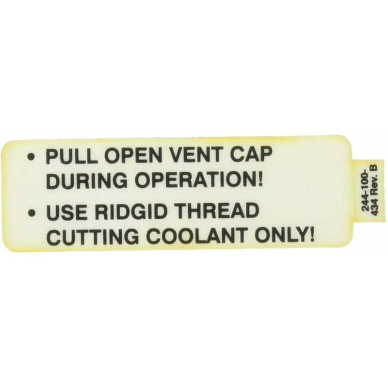 Ridgid 72387 Decal, VENT Cap